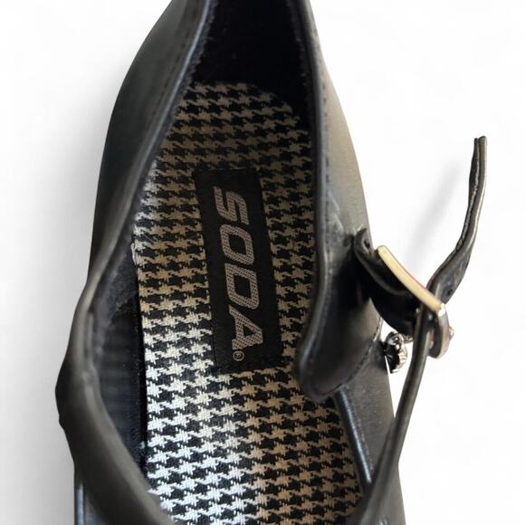 Y2K SUPER chunky Black Mary Jane Platform‎ Charm Sandals Heels 6.5. - Picture 7 of 8